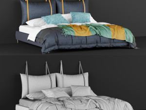modern bed 7 Model 3D
