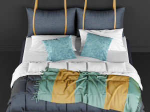modern bed 7 Model 3D