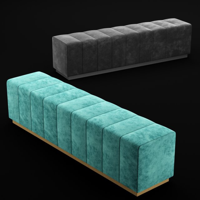 bed bench 3D Model .c4d .max .obj .3ds .fbx .stl .blend 