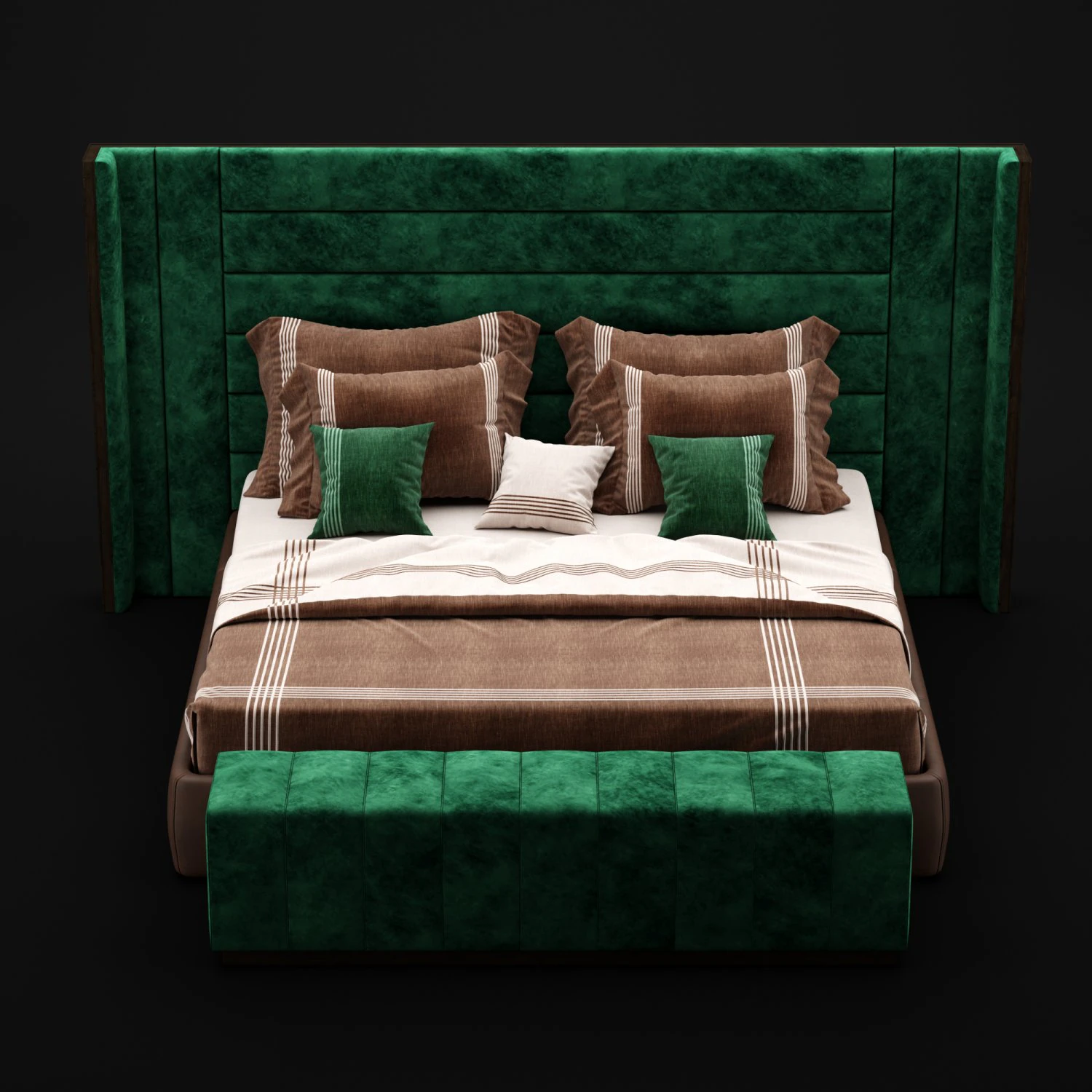 modern bed 5 3D Model .c4d .max .obj .3ds .fbx .stl .blend 