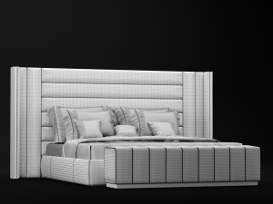 modern bed 5 Model 3D