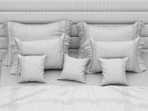 modern bed 5 Model 3D
