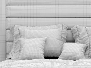 modern bed 5 Model 3D