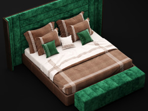 modern bed 5 Model 3D