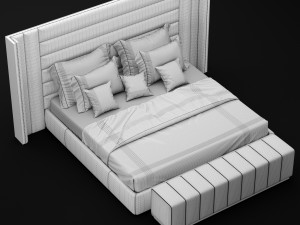 modern bed 5 Model 3D