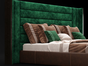 modern bed 5 Model 3D