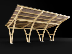 wooden carport Model 3D