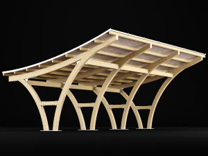 wooden carport 3D Model