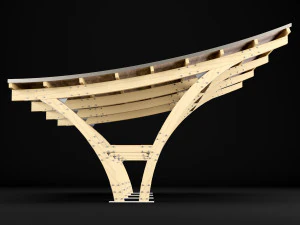 wooden carport 3D Model
