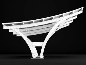 wooden carport 3D Model
