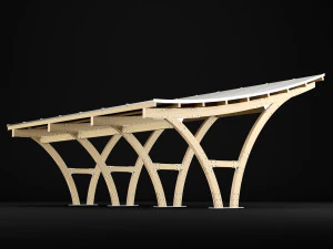 wooden carport 3D Model