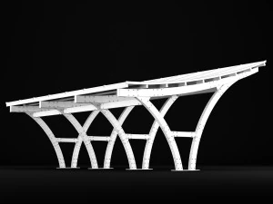 wooden carport 3D Model