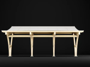 wooden carport 3D Model