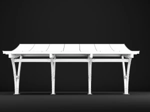 wooden carport 3D Model