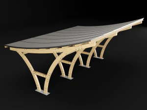 wooden carport 3D Model