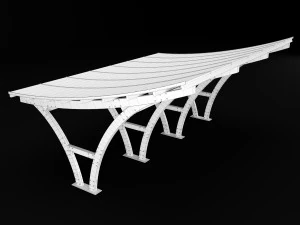 wooden carport 3D Model