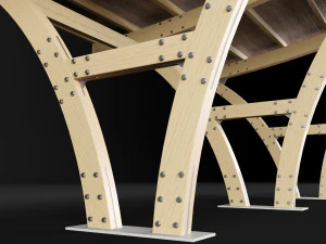 wooden carport 3D Model