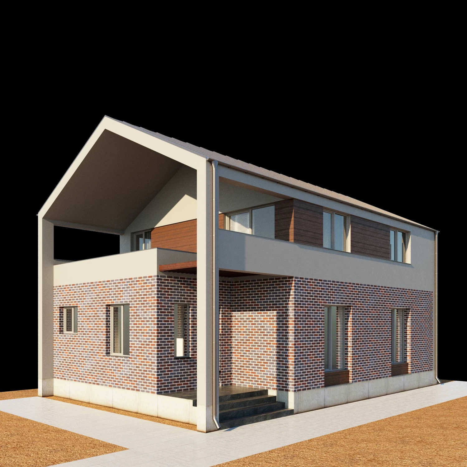 modern house 01 3D Model .c4d .max .obj .3ds .fbx .stl .blend 