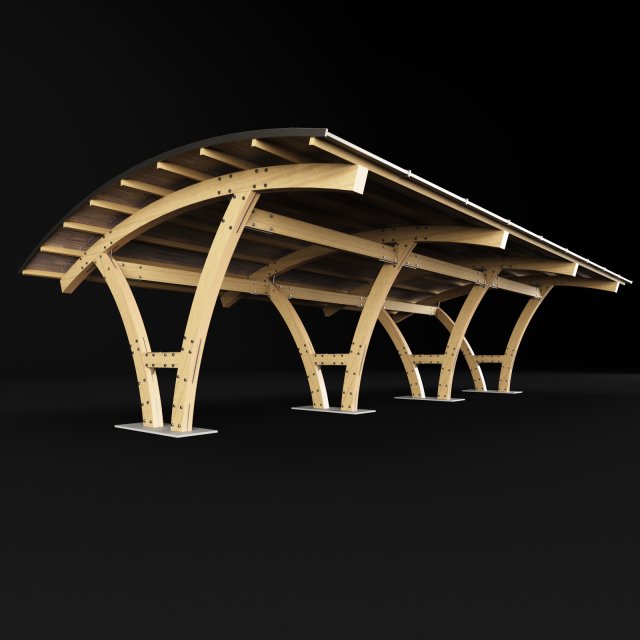 wooden carport 2 Modelo 3D .c4d .max .obj .3ds .fbx .stl .blend 