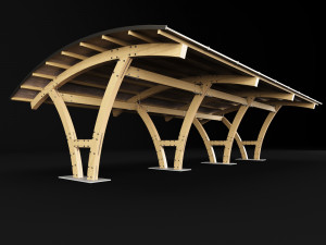 wooden carport 2 3Dモデル