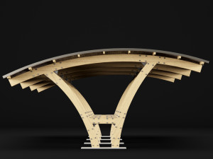 wooden carport 2 Modelo 3D