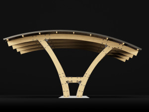 wooden carport 2 Modelo 3D