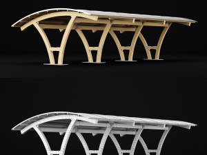 wooden carport 2 Modelo 3D