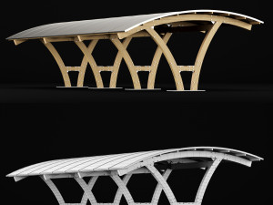 wooden carport 2 Modelo 3D