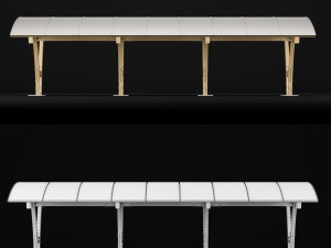 wooden carport 2 Modelo 3D