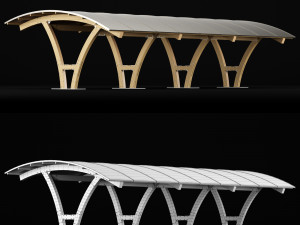 wooden carport 2 Modelo 3D