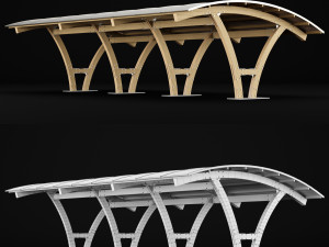 wooden carport 2 Modelo 3D