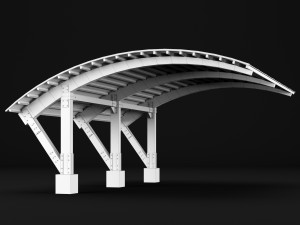woden carport 3 3D Model