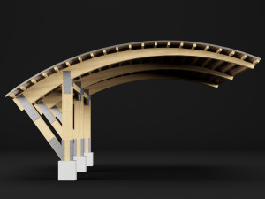 woden carport 3 3D Model