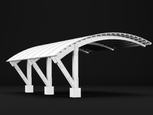 woden carport 3 3D Model