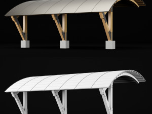 woden carport 3 3D Model