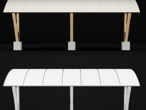 woden carport 3 3D Model
