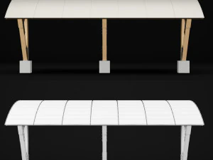 woden carport 3 3D Model