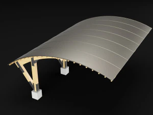 woden carport 3 3D Model