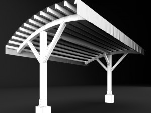 woden pergola Modèle 3D