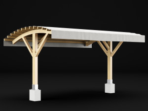 woden pergola Modèle 3D