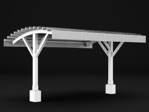 woden pergola Modèle 3D