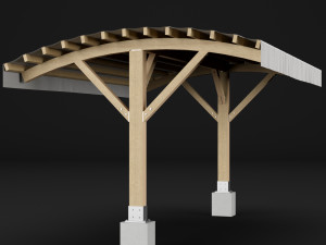 woden pergola Modèle 3D