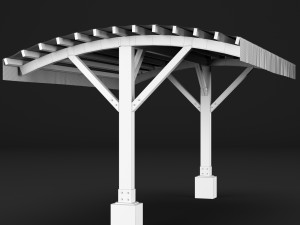 woden pergola Modèle 3D
