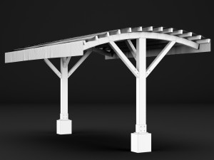 woden pergola Modèle 3D