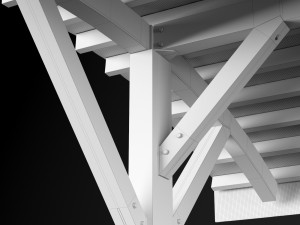 woden pergola Modèle 3D