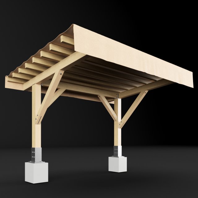 woden pergola 1 3D Model .c4d .max .obj .3ds .fbx .stl .blend 