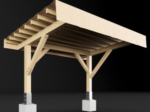 woden pergola 1 3D Model