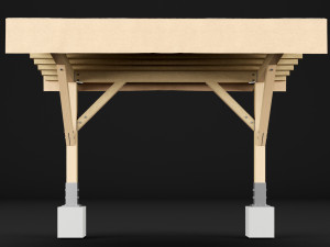 woden pergola 1 3D Model
