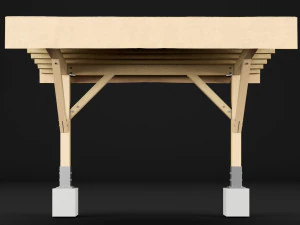 woden pergola 1 3D Model
