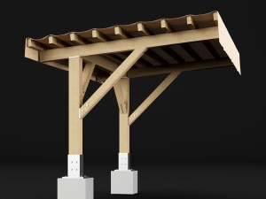 woden pergola 1 3D Model